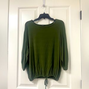 Forest Green Shirt, 3/4 sleeved, Women’s Large, with adjustable cinched waist